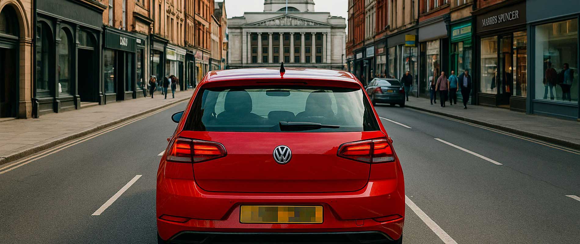 Vehicles travelling home during rush hour in nottingham
